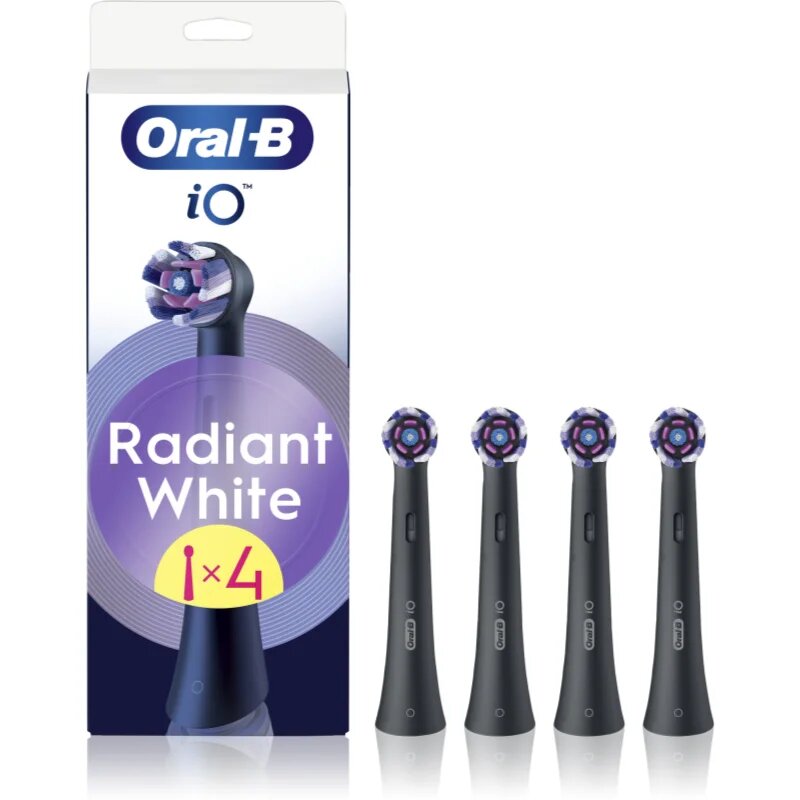 Oral-B iO Radiant White nadomestne glave za zobno ščetko z belilnimi vlakni Black 4 kos