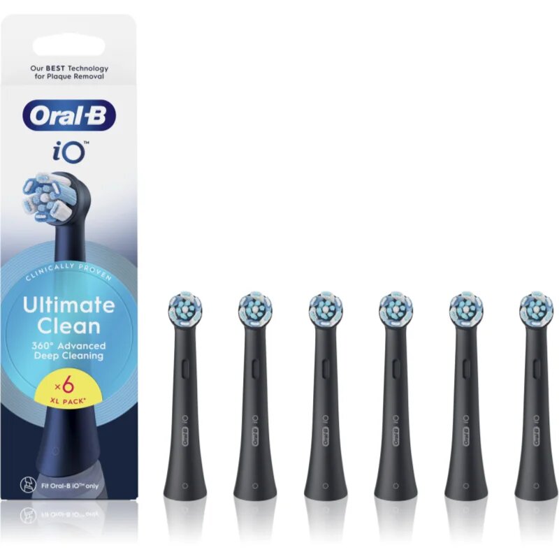 Oral-B iO Ultimate Clean nadomestne glave za zobno ščetko Black 6 kos