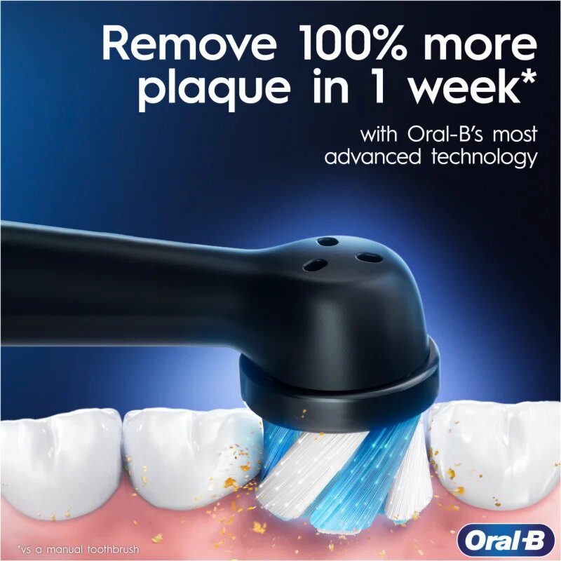 Oral-B iO White Clean električna zobna ščetka z etuijem za polnilno postajo Matte Black 1 kos