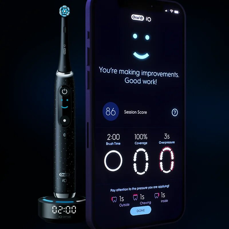 Oral-B iO10 električna zobna ščetka Black Spreckels 1 kos