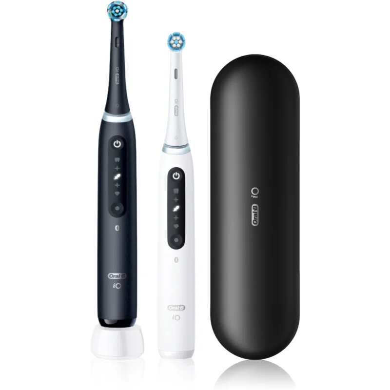 Oral-B iO5 set zobnih ščetk in nadomestnih glav z etuijem DUO Black & White 2 kos