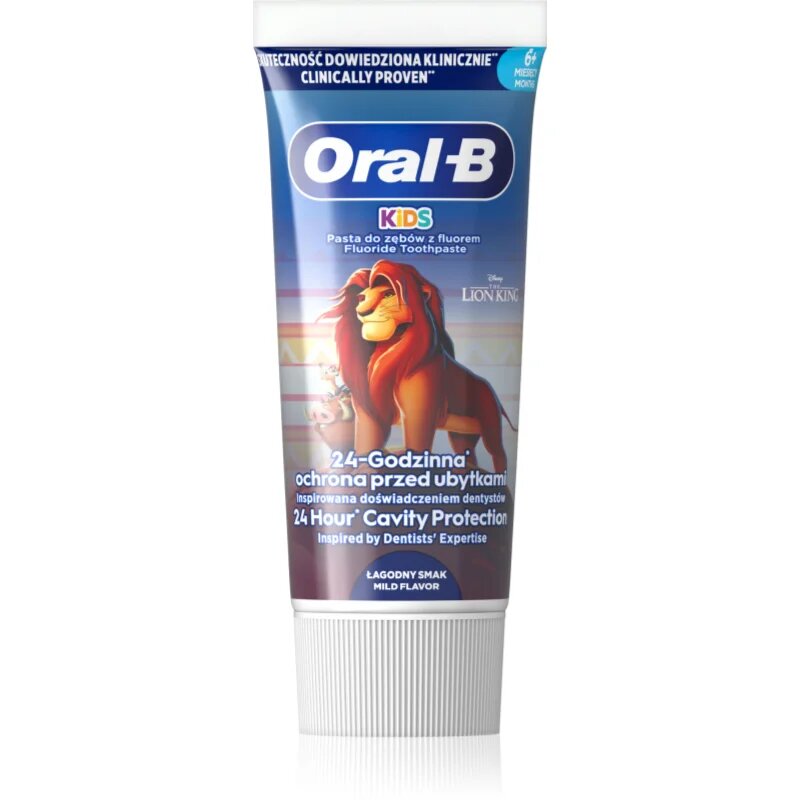 Oral-B Kids Lion King otroška zobna pasta s sadnim okusom 6 m+ 60 ml