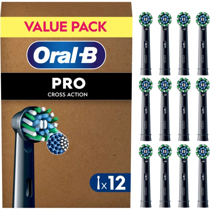 Oral-B PRO Cross Action nadomestne glave za zobno ščetko Black 12 kos
