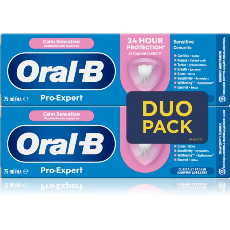 Oral-B Pro-Expert Calm Sensation pomirjevalna zobna pasta 2x75 ml