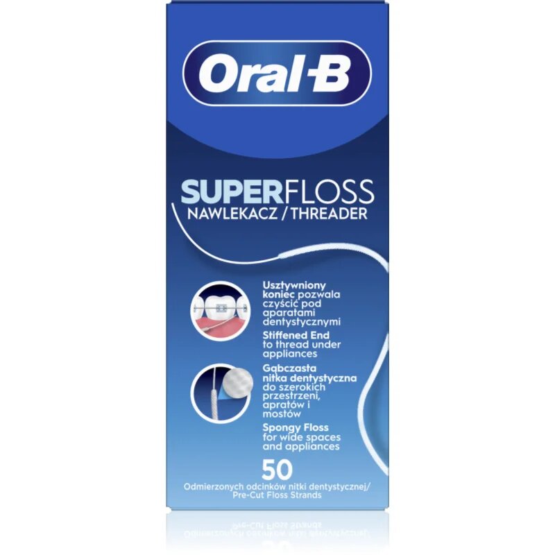 Oral-B Super Floss zobna nitka za zobne aparate in vsadke 50 kos