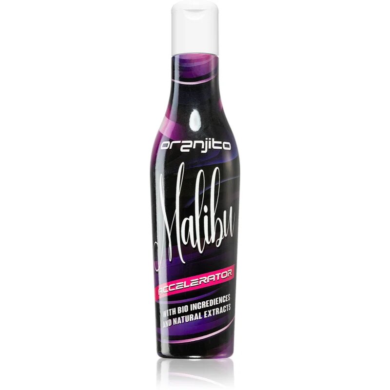Oranjito Malibu Accelerator losjon za sončenje v solariju z bio snovmi in pospeševalcem porjavelosti uniseks z vonjem White Tea 200 ml