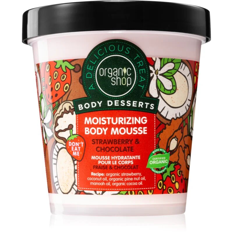 Organic Shop Body Desserts Strawberry & Chocolate pena za telo z vlažilnim učinkom 450 ml