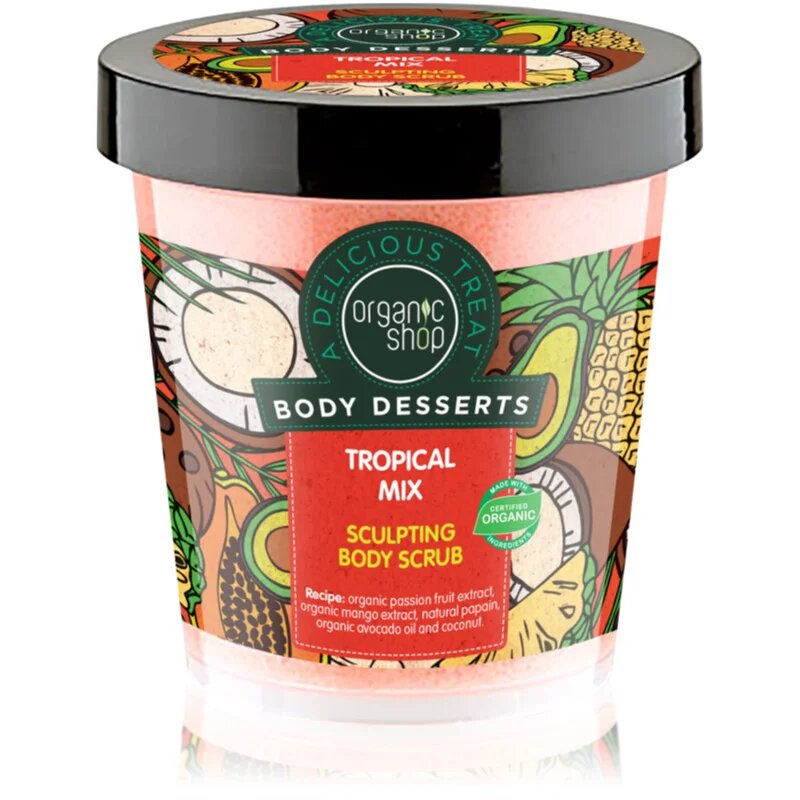 Organic Shop Body Desserts Tropical Mix shujševalni piling za telo 450 ml