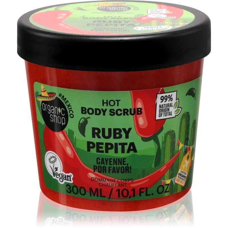Organic Shop Body Scrub Ruby Pepita ogrevalni piling za telo 300 ml