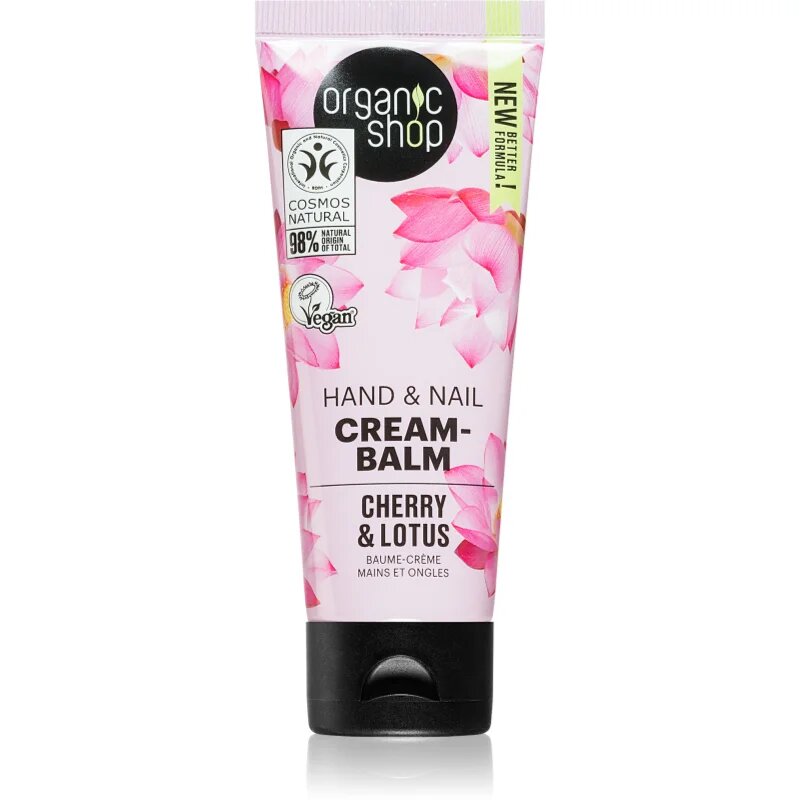 Organic Shop Cherry & Lotus krepilni balzam za roke in nohte 75 ml