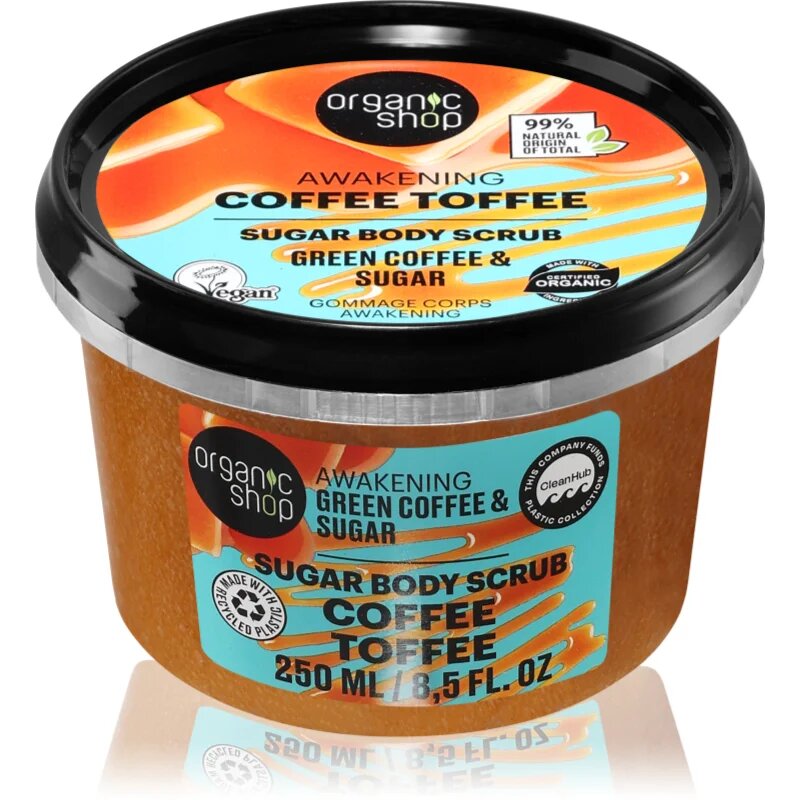 Organic Shop Coffee Toffee piling za telo s poživljajočim učinkom 250 ml