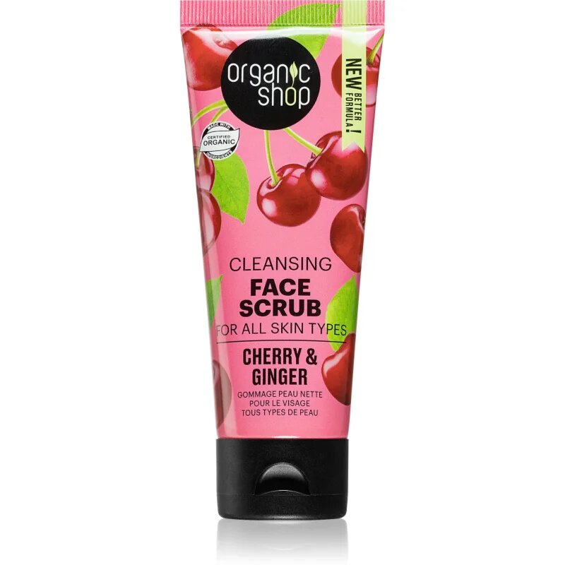 Organic Shop Ginger & Cherry čistilni piling za obraz 75 ml