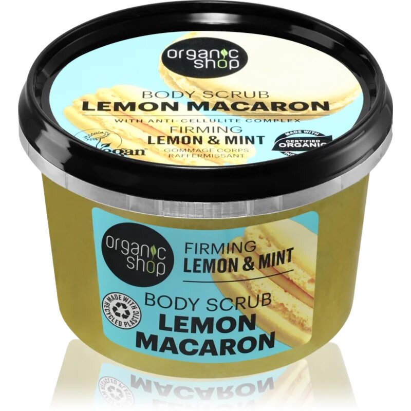 Organic Shop Lemon Macaron učvrstitveni piling za telo 250 ml