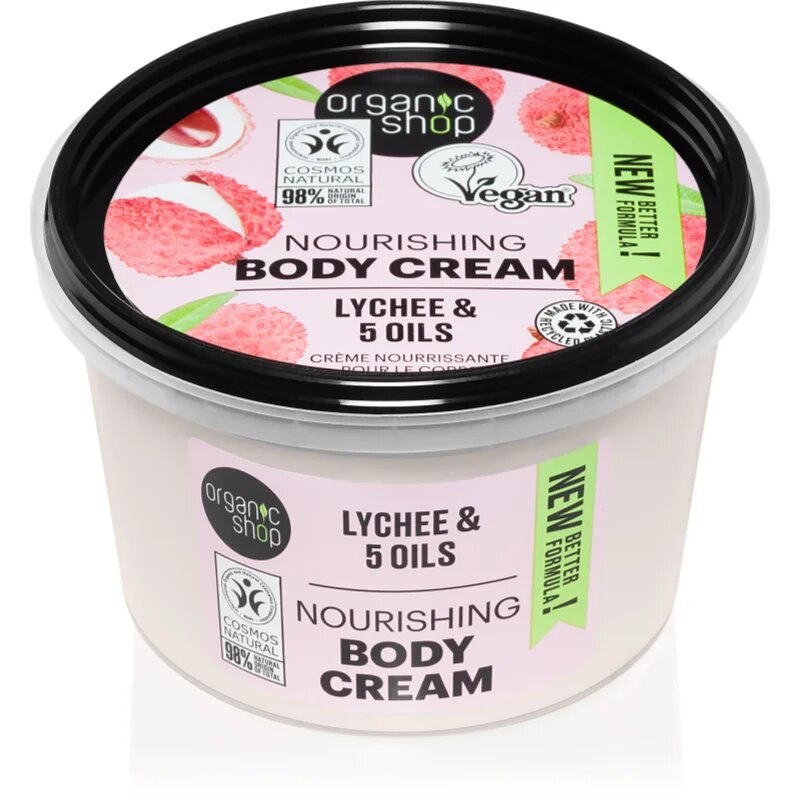 Organic Shop Lychee & 5 Oils negovalna krema za telo 250 ml