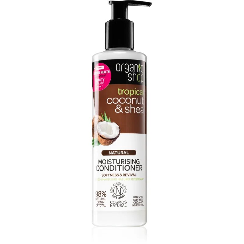 Organic Shop Natural Coconut & Shea vlažilni balzam za suhe in poškodovane lase 280 ml