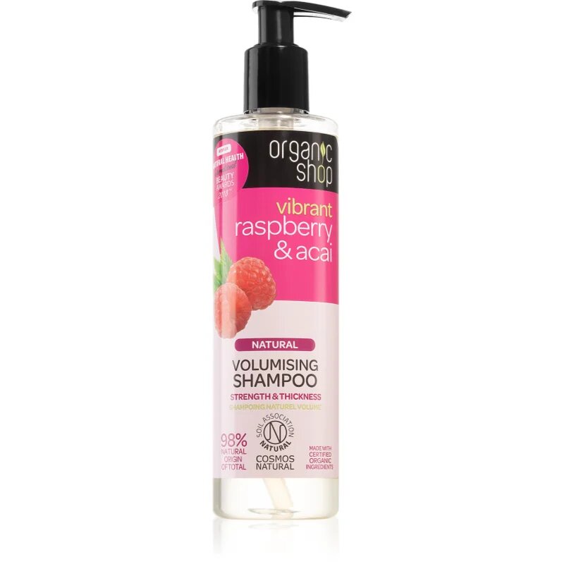 Organic Shop Natural Raspberry & Acai čistilni šampon za volumen 280 ml