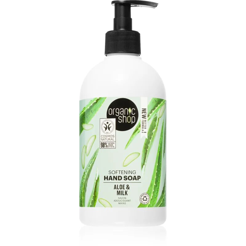 Organic Shop Organic Aloe & Milk Negovalno tekoče milo za roke 500 ml