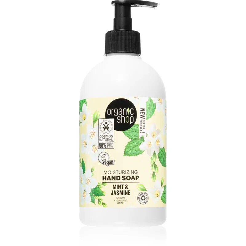 Organic Shop Organic Minty Jasmine tekoče milo za roke z vlažilnim učinkom 500 ml