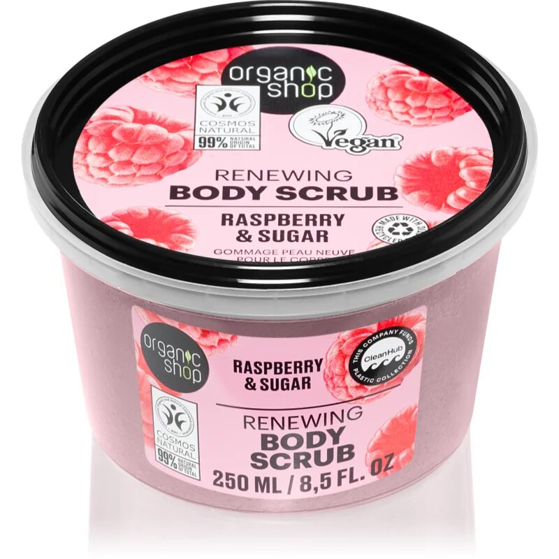 Organic Shop Raspberry & Sugar nežni piling za telo 250 ml