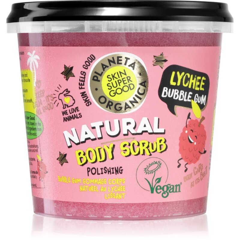 Organic Shop Skin Super Good Lychee Bubble Gum piling za telo za nežno in gladko kožo 360 ml