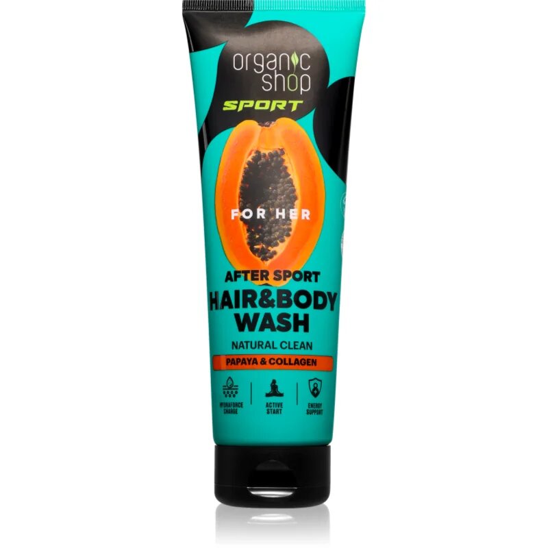 Organic Shop Sport Papaya & Collagen gel za prhanje za telo in lase 200 ml