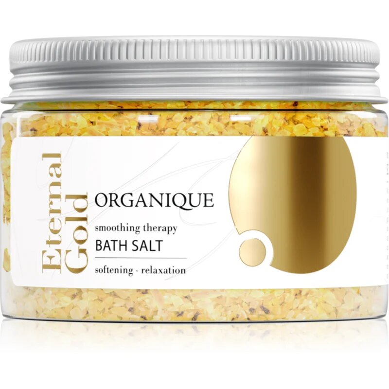 Organique Eternal Gold Smoothing Therapy relaksacijska sol za kopel 600 g