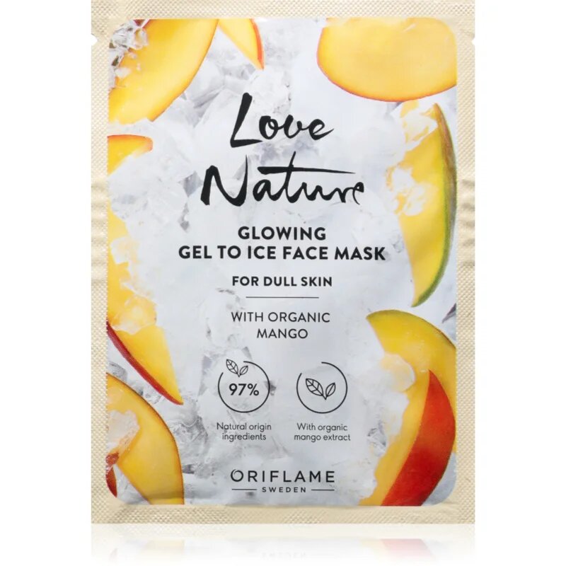 Oriflame Love Nature Gel To Ice Organic Mango posvetlitvena maska za obraz 10 ml