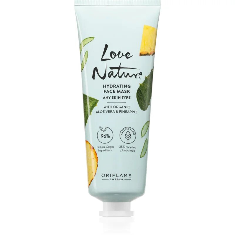 Oriflame Love Nature Organic Aloe Vera & Pineapple vlažilna maska za obraz 75 ml