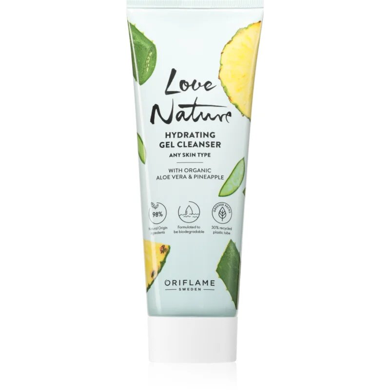 Oriflame Love Nature Organic Aloe Vera & Pineapple vlažilni čistilni gel 125 ml