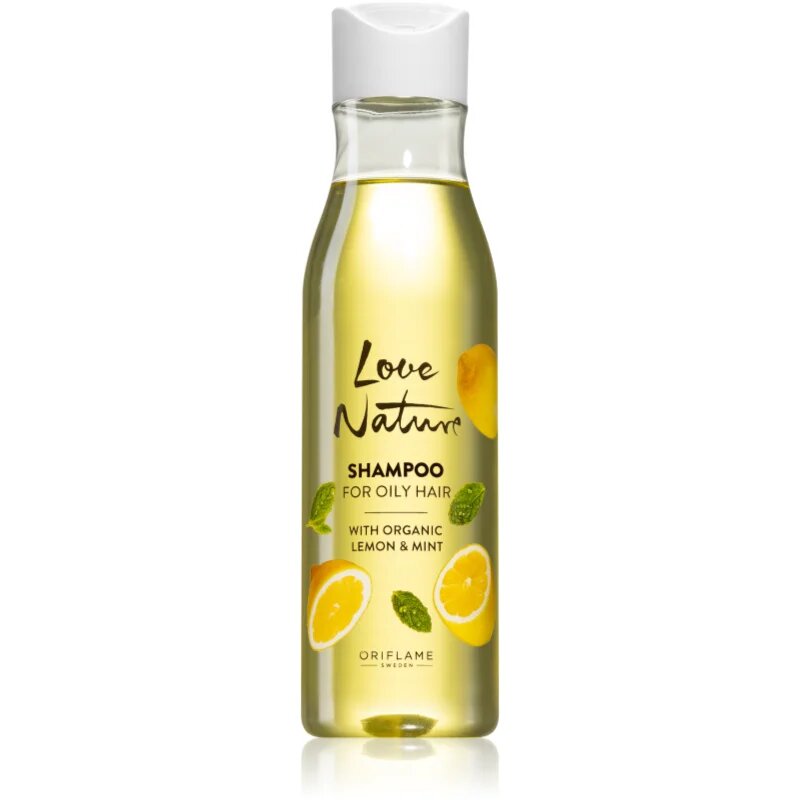 Oriflame Love Nature Organic Lemon & Mint globinsko čistilni šampon za mastne lase 250 ml