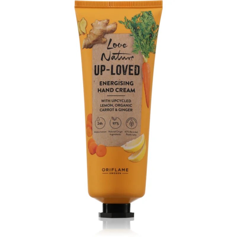 Oriflame Love Nature Up-Loved Upcycled Lemon & Organic Carrot & Ginger vlažilna krema za roke 75 ml