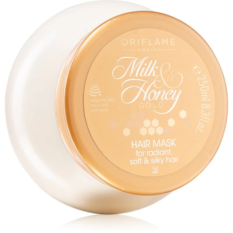 Oriflame Milk & Honey Gold negovalna maska za sijaj in mehkobo las 250 ml