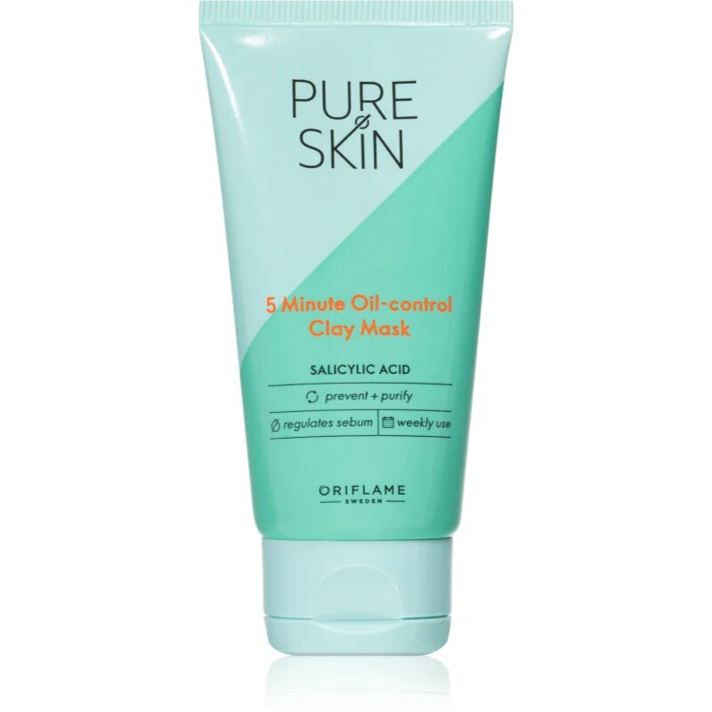 Oriflame Pure Skin čistilna maska za obraz iz ilovice proti nepravilnostim na koži 50 ml