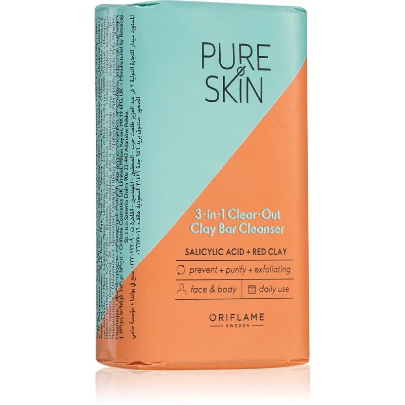 Oriflame Pure Skin čistilno milo z ilovico za obraz in telo 75 g