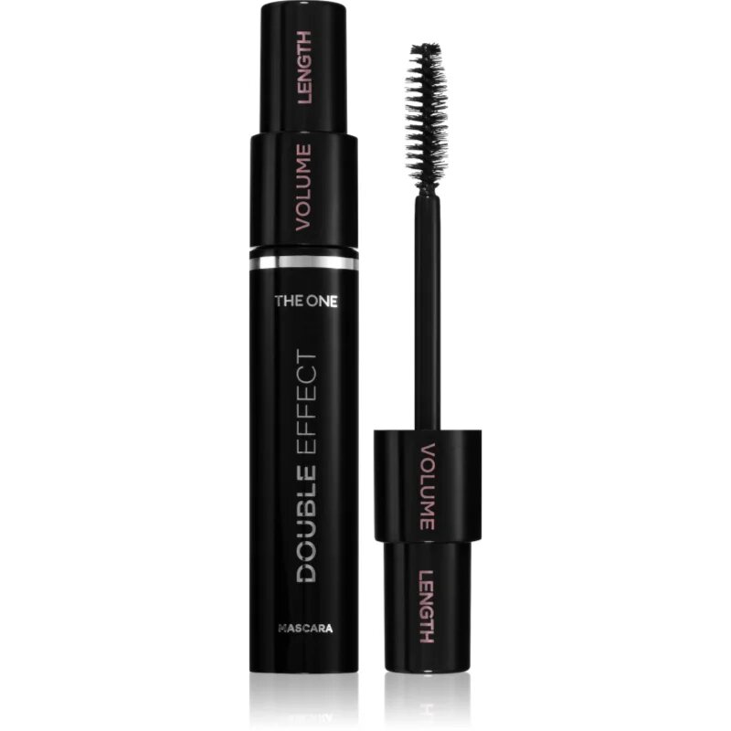 Oriflame The One Double Effect maskara za podaljšanje vihanje in volumen trepalnic s krtačko 2v1 odtenek Black 8 ml