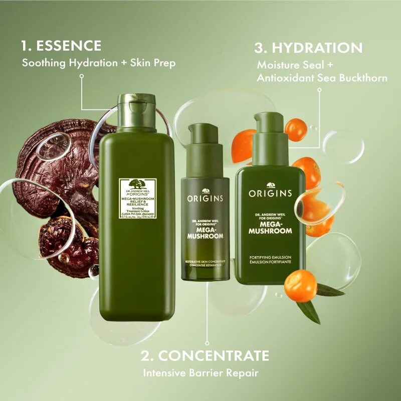 Origins Dr. Andrew Weil for ™ Mega-Mushroom Fortifying Emulsion with Reishi and Seabuckthorn pomirjevalna in vlažilna emulzija 100 ml