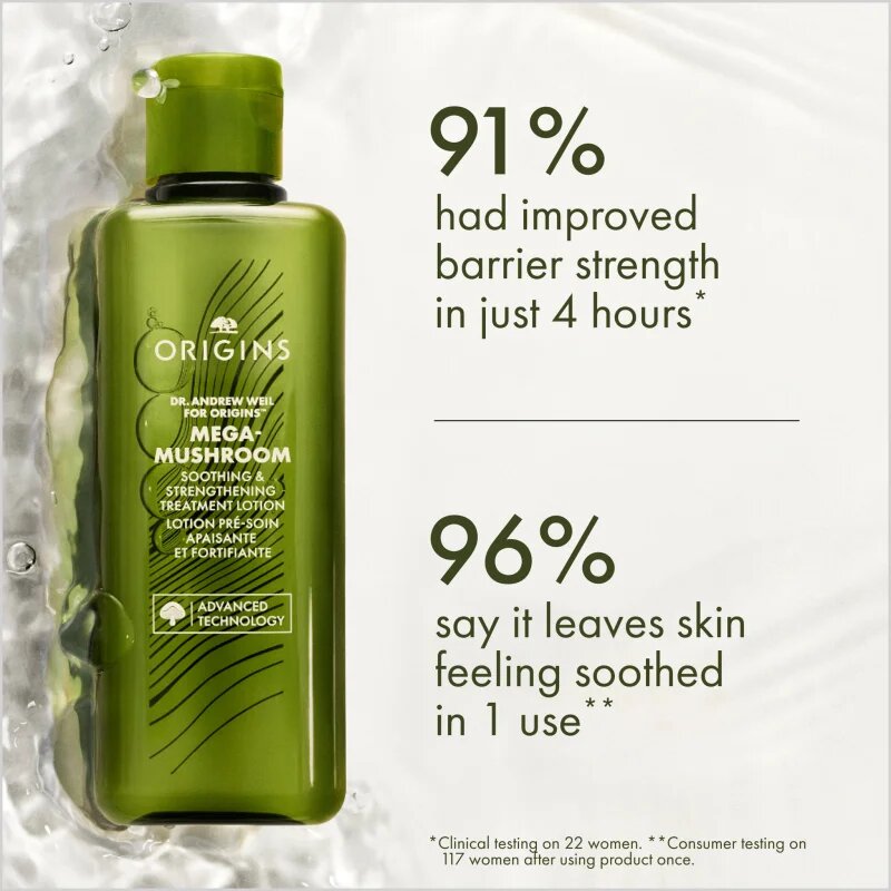 Origins Dr. Andrew Weil for ™ Mega-Mushroom Relief & Resilience Soothing Treatment Lotion mehčalna in pomirjajoča voda za obraz 200 ml