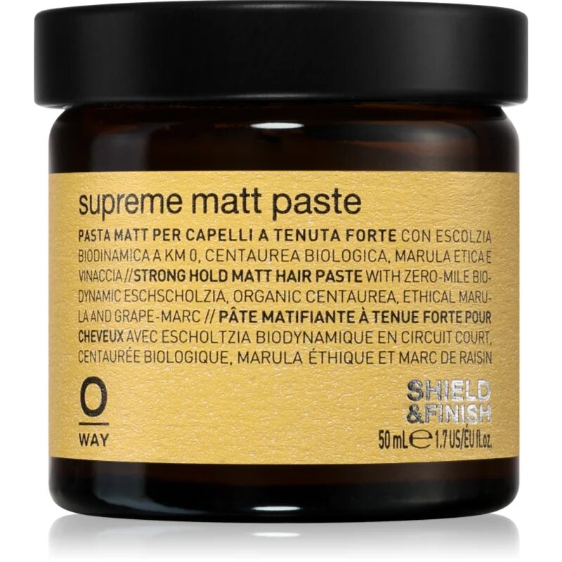 Oway Shield & Finish Supreme Matt Paste mat stiling pasta s srednje močnim utrjevanjem 50 ml
