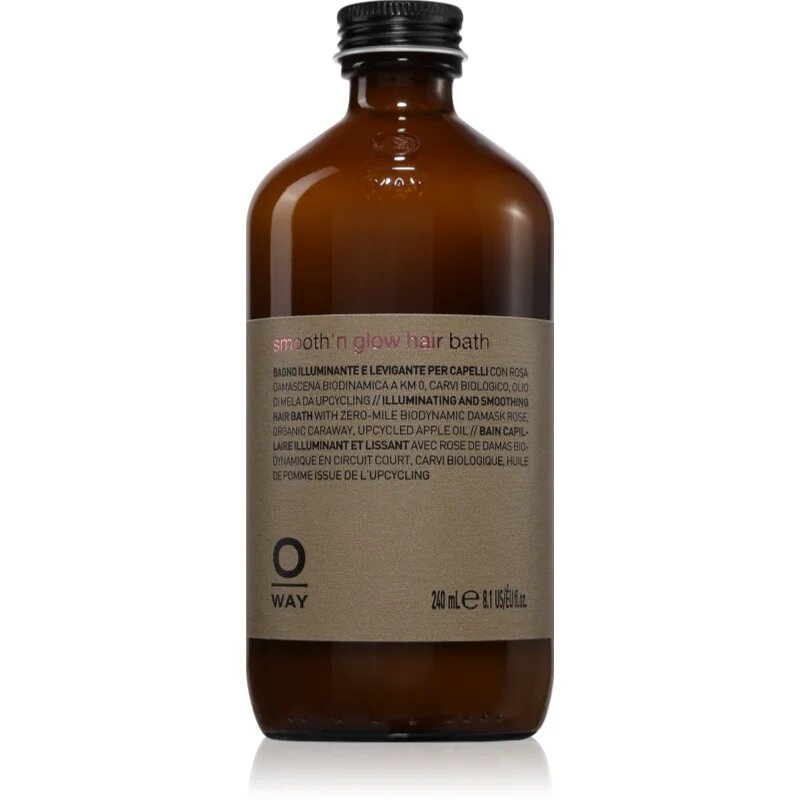 Oway Smooth'n glow Hiar Bath šamponska kopel za sijaj in mehkobo las 240 ml