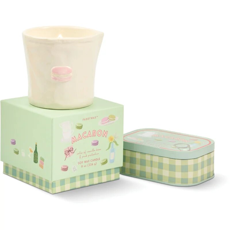 Paddywax Bistro Macaron dišeča sveča iz keramike 226 g