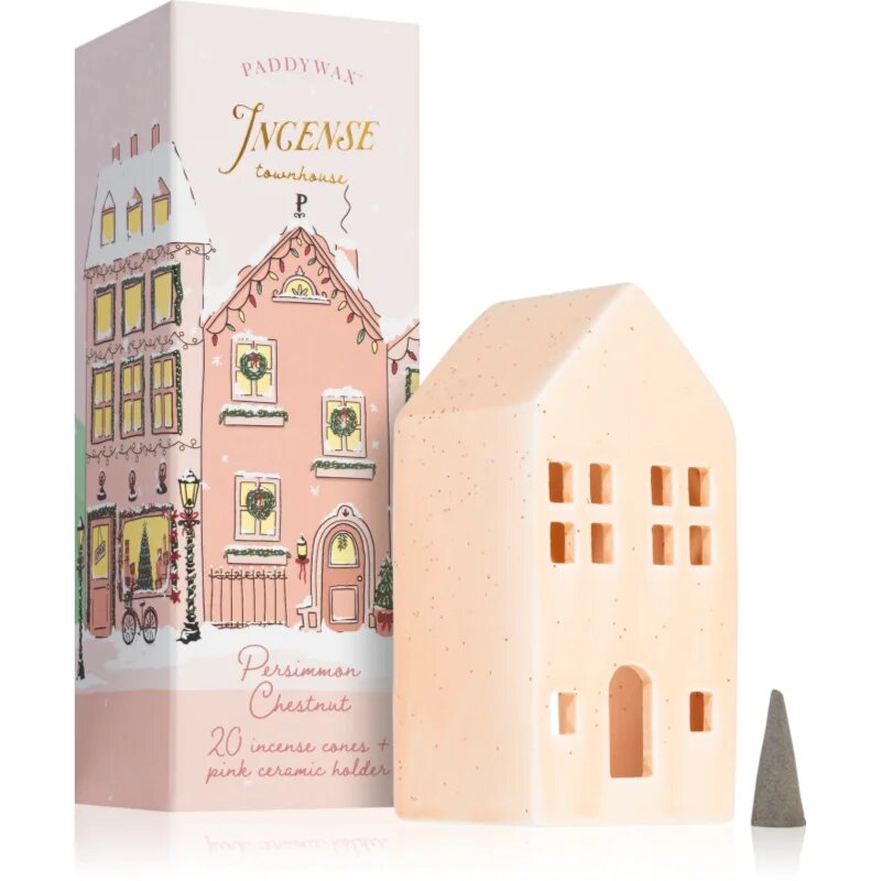 Paddywax Ceramic Village Persimmon Chestnut darilni set