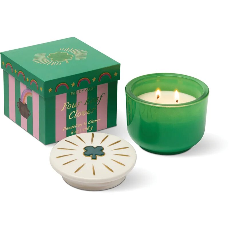 Paddywax Charmed Dandelion & Clover dišeča sveča s pokrovčkom 226 g