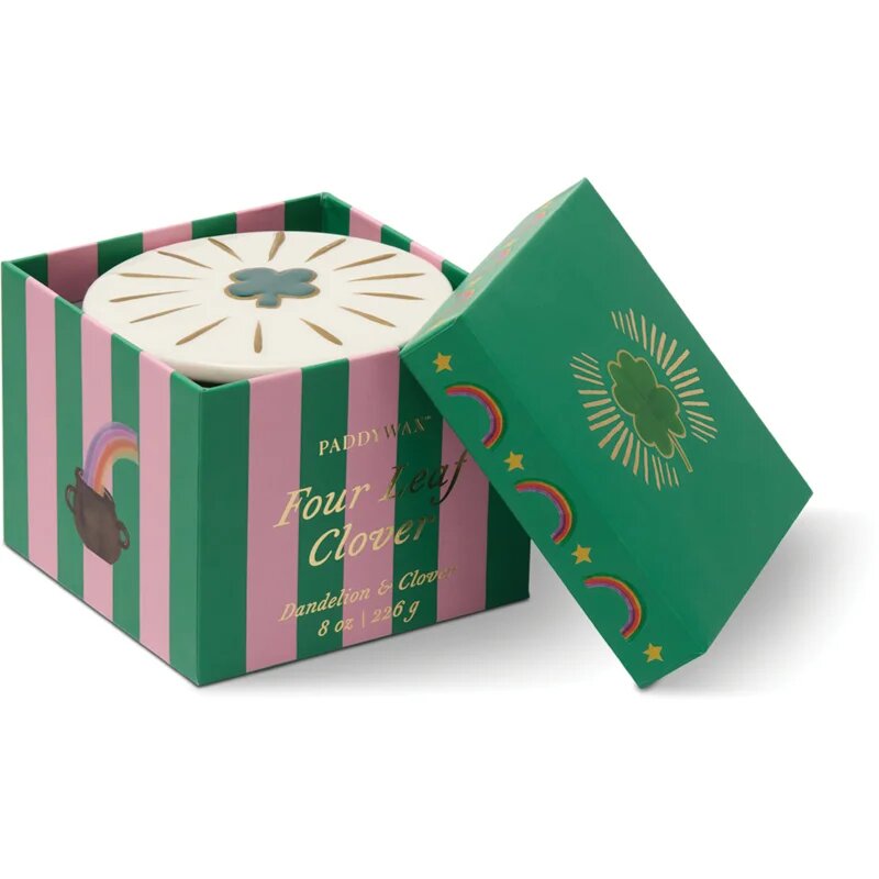 Paddywax Charmed Dandelion & Clover dišeča sveča s pokrovčkom 226 g