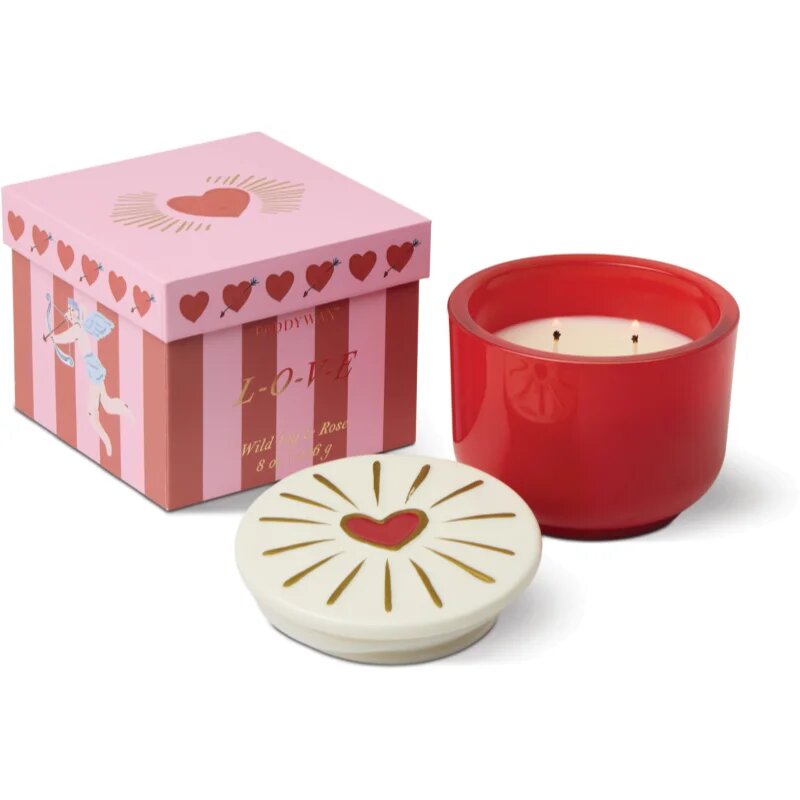 Paddywax Charmed Wild Fig & Rose dišeča sveča s pokrovčkom 226 g