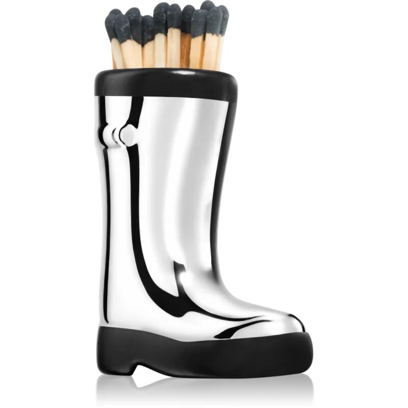 Paddywax Cowboy Boot Match Holder vžigalice Chrome Metallic 25 kos