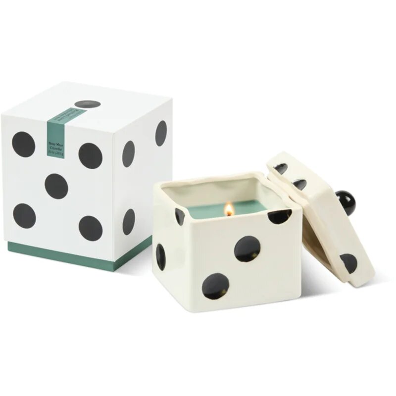 Paddywax Lucky Dice Misted Lime dišeča sveča iz keramike 283 g