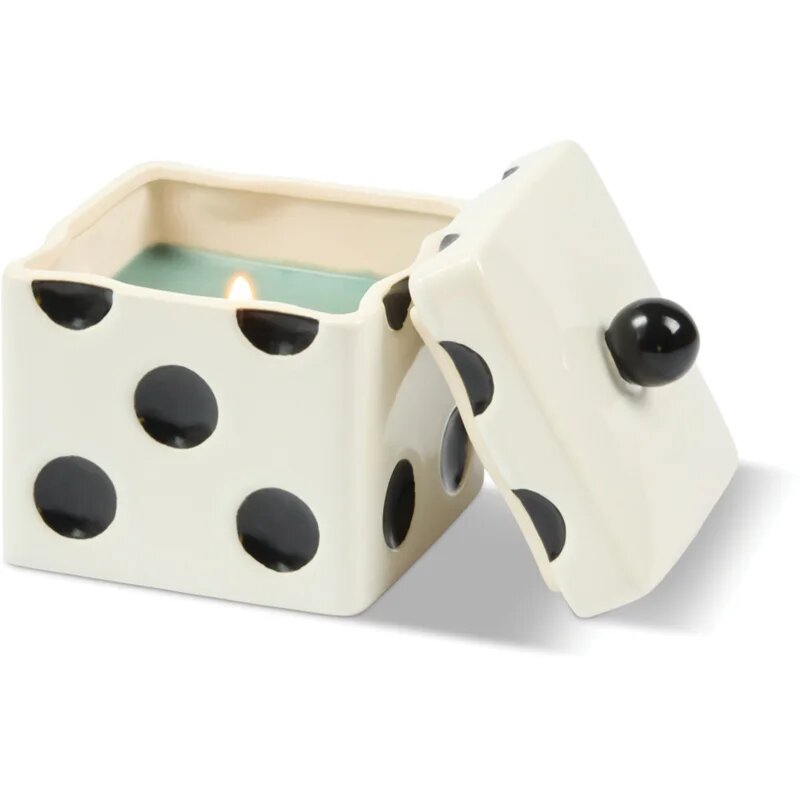 Paddywax Lucky Dice Misted Lime dišeča sveča iz keramike 283 g
