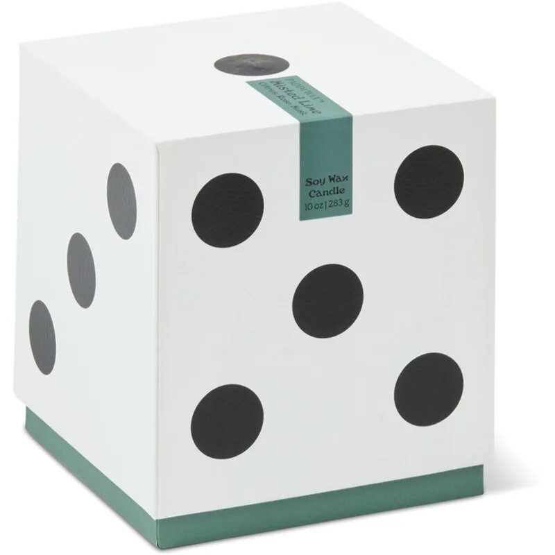 Paddywax Lucky Dice Misted Lime dišeča sveča iz keramike 283 g