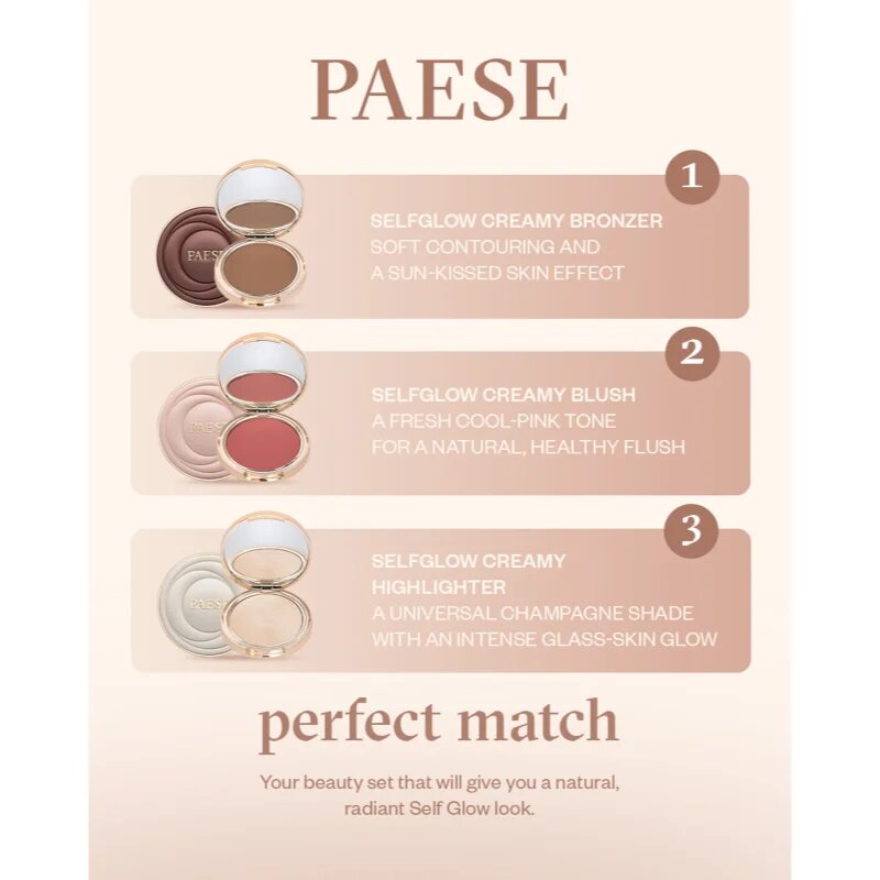 Paese Self Glow Highlighter kremasti osvetljevalec odtenek golden hour 8 g
