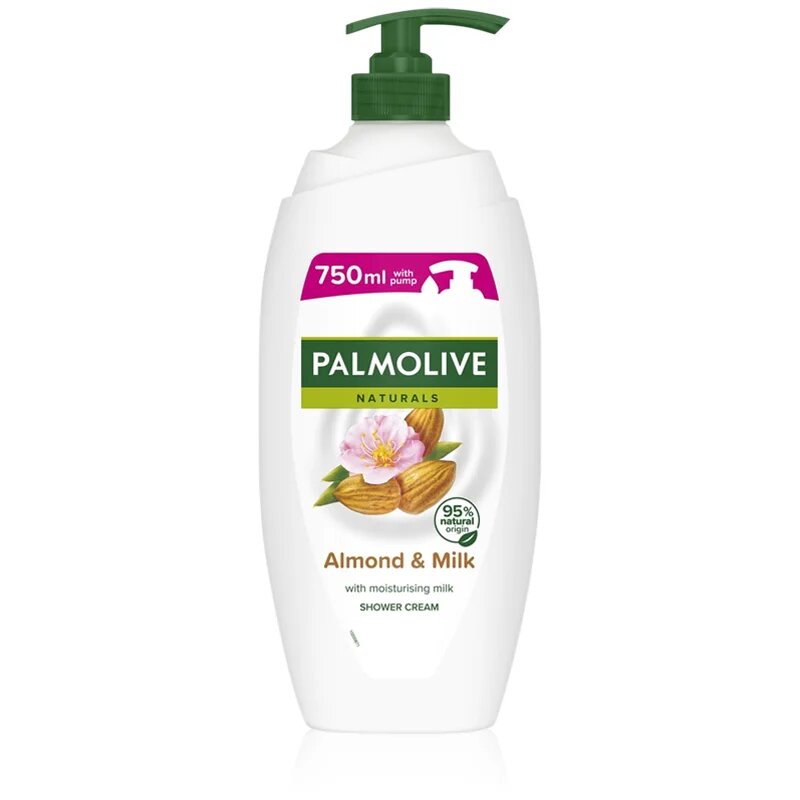 Palmolive Naturals Almond kremasti gel za prhanje z mandljevim oljem z dozirno črpalko 750 ml